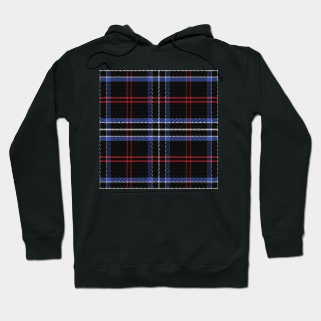 Blue and black pattern Scottish tartan Hoodie by kavalenkava